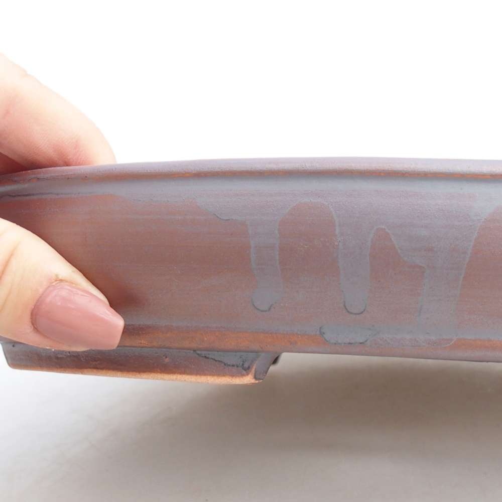 Ceramiczna miska do bonsai 24,5 x 20 x 4 cm, kolor metaliczny