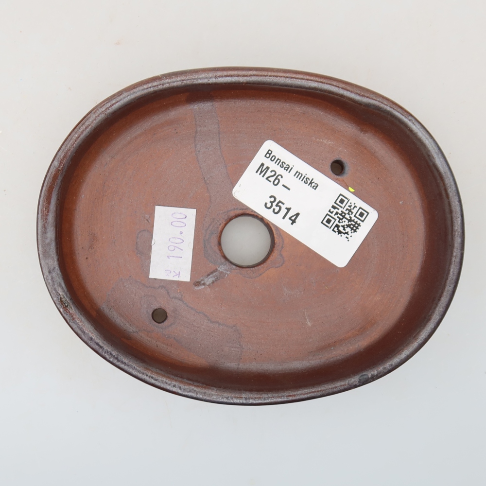 Ceramiczna miska do bonsai 12 x 9,5 x 2,5 cm, brązowa