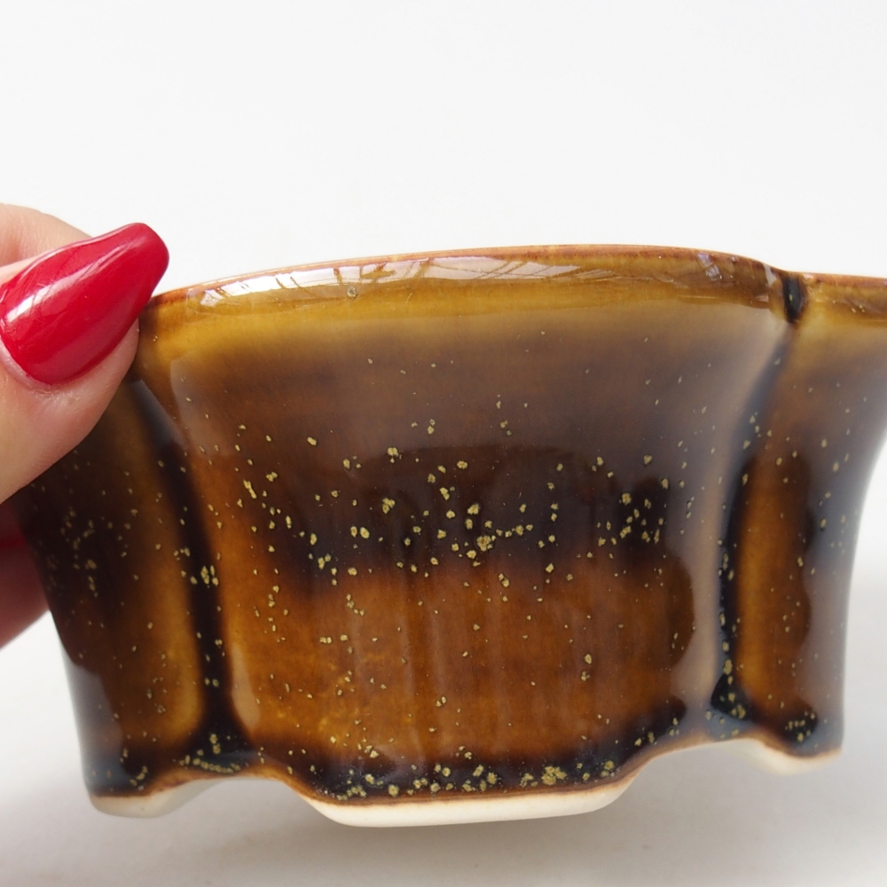 Ceramiczna miska do bonsai 12,5 x 10 x 5,5 cm, żółta