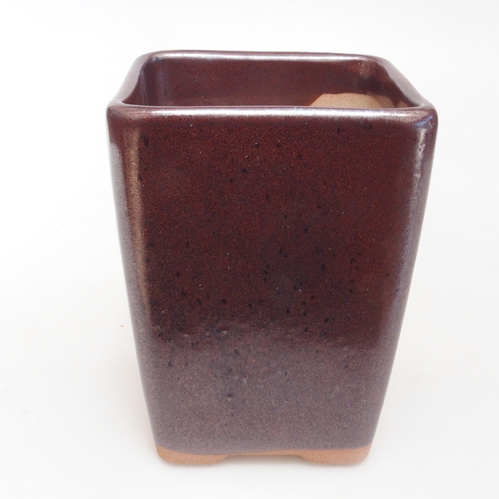 Ceramiczna miska bonsai 8,5 x 8,5 x 11 cm, kolor brązowy 