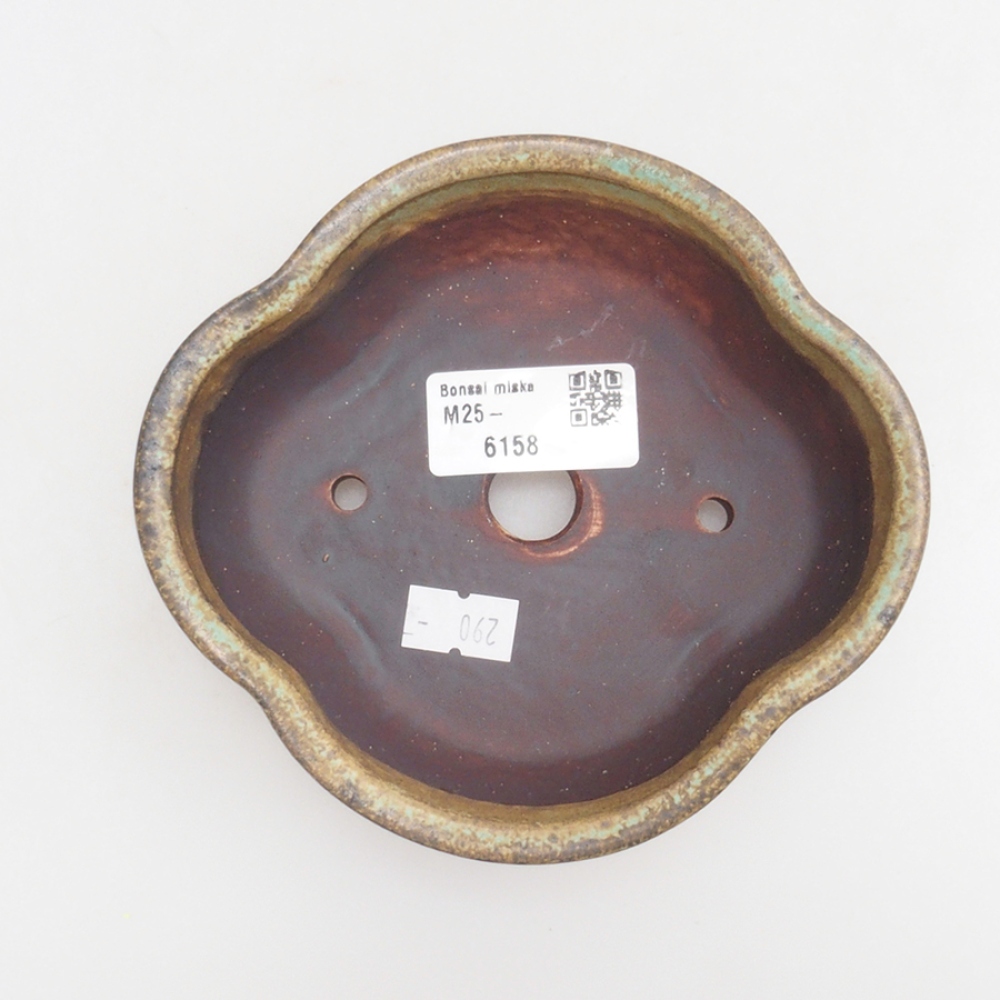 Ceramiczna miska do bonsai 13 x 12,5 x 5 cm, kolor zielony