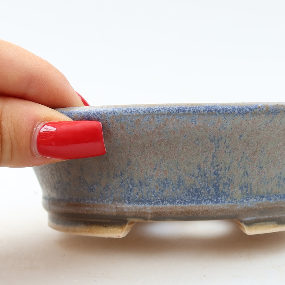 Ceramiczna doniczka do bonsai 13 x 11,5 x 4 cm, kolor niebieski