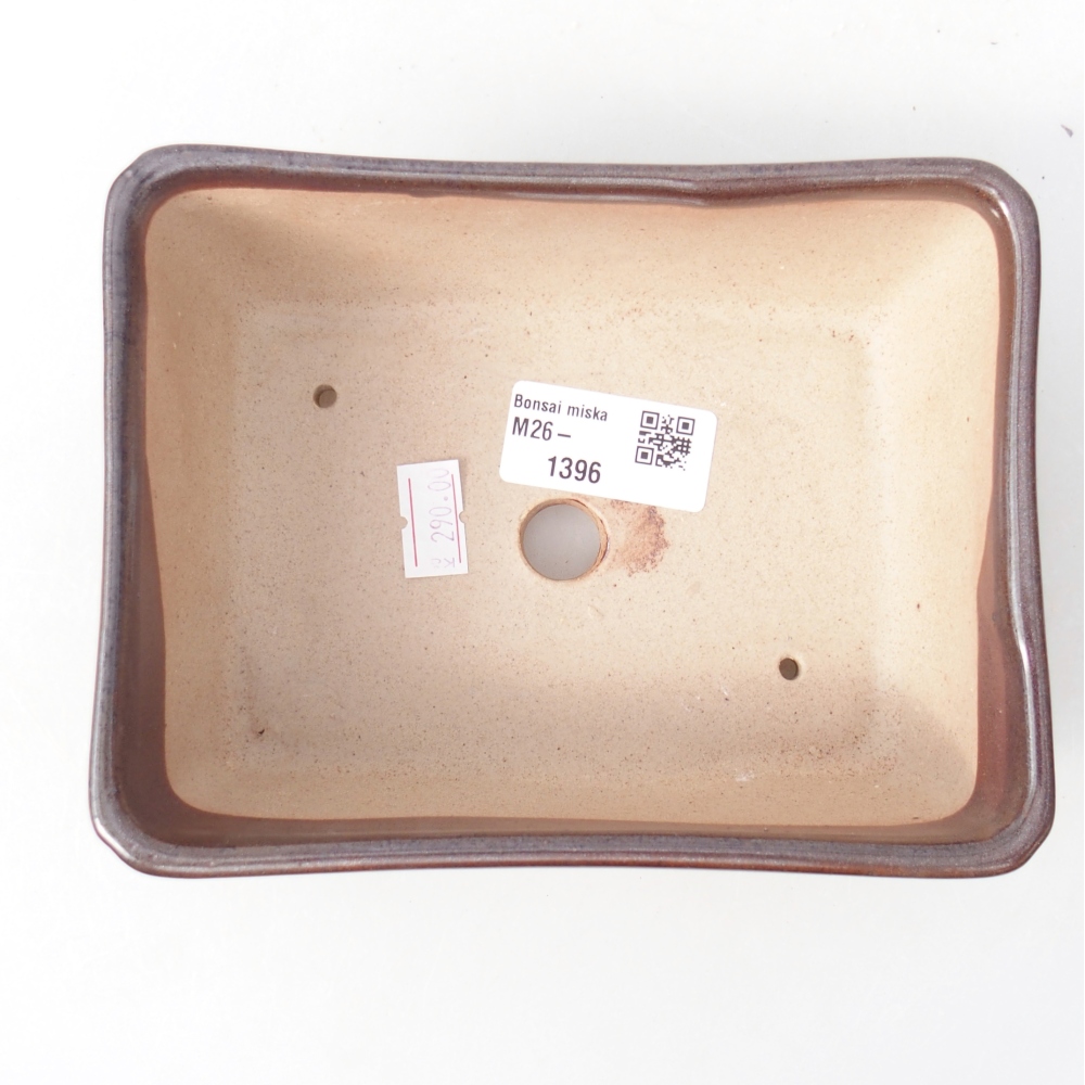 Ceramiczna miska do bonsai 15,5 x 11,5 x 6 cm, brązowa