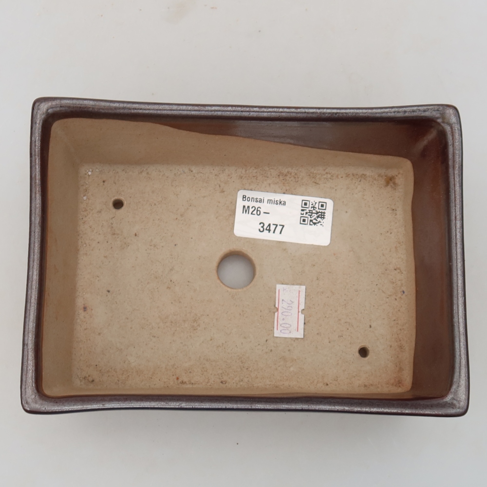 Ceramiczna miska do bonsai 16 x 11,5 x 5,5 cm, kolor brązowy