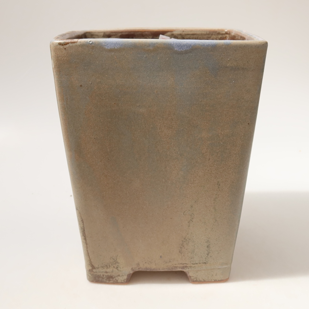 Ceramiczna miska do bonsai 15 x 15 x 19,5 cm, kolor brązowo-niebieski