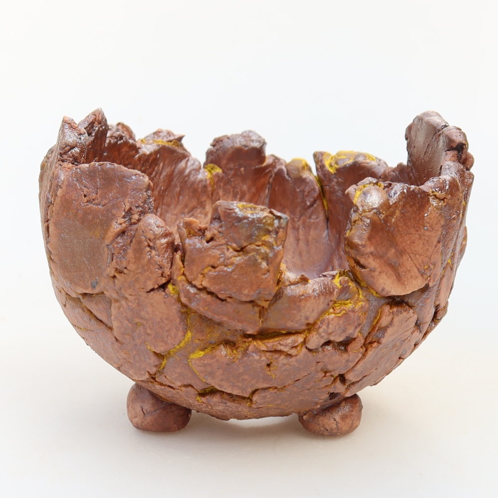 Ceramiczna skorupka  10 x 10 x 8 cm, kolor żółty