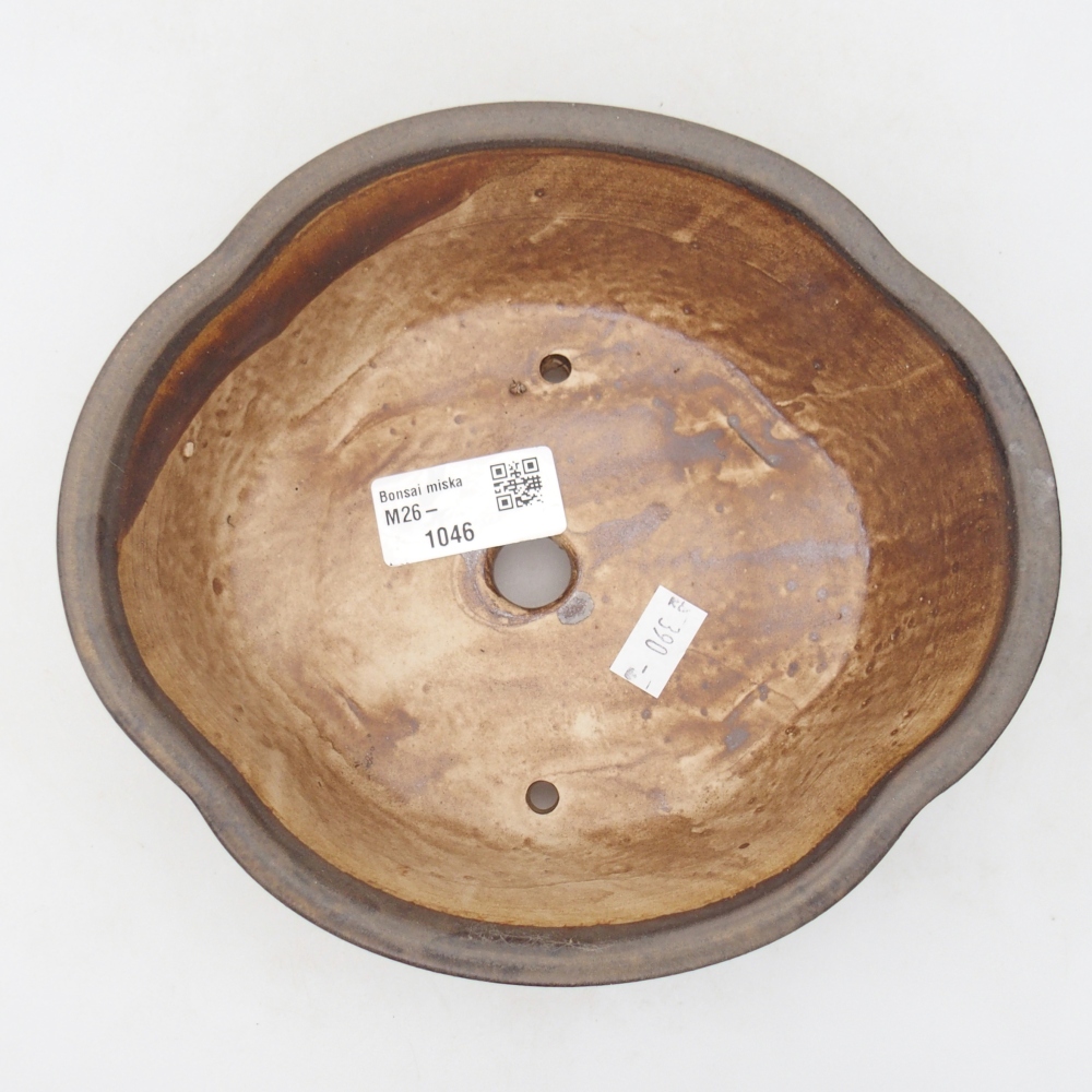 Ceramiczna miska do bonsai 18,5 x 17 x 6 cm, brązowa