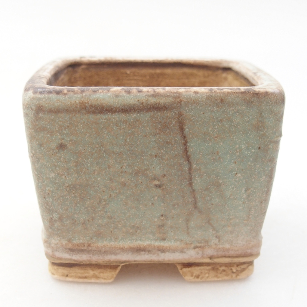 Ceramiczna miska bonsai 6 x 6 x 4,5 cm, kolor zielony
