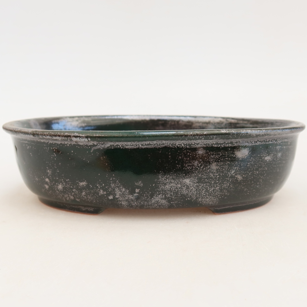 Ceramiczna miska do bonsai 19 x 14,5 x 5 cm, kolor zielony