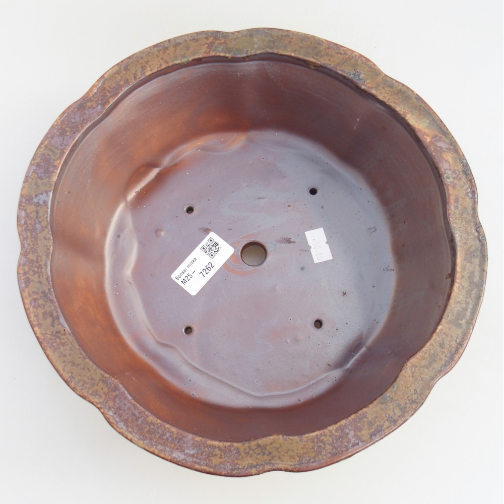 Ceramiczna miska na bonsai 27 x 27 x 8 cm, brązowa