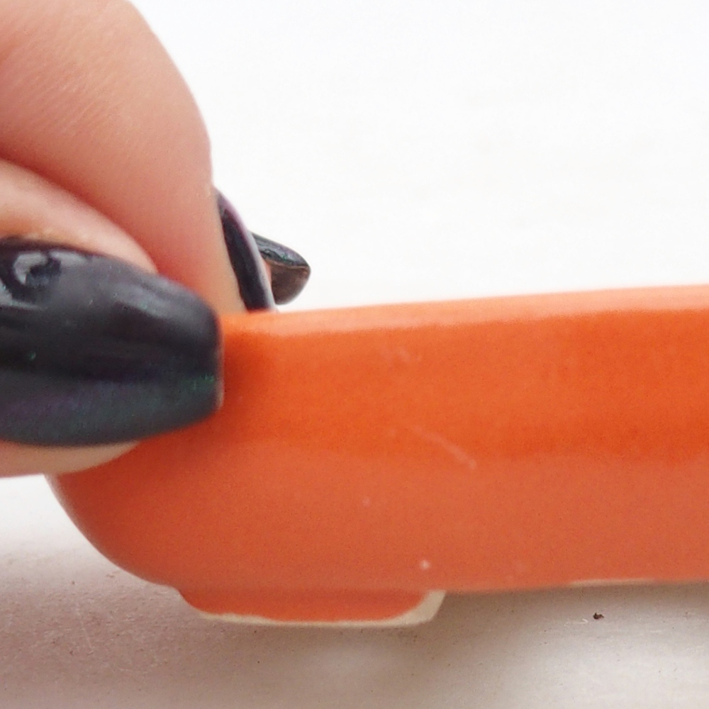 Mini miska do bonsai 7,5 x 6 x 2 cm, pomarańczowa