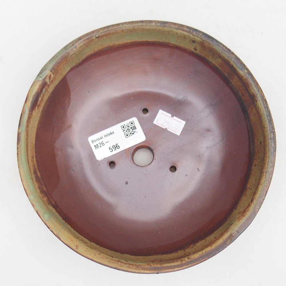 Ceramiczna miska do bonsai 17,5 x 17,5 x 4,5 cm, zielona