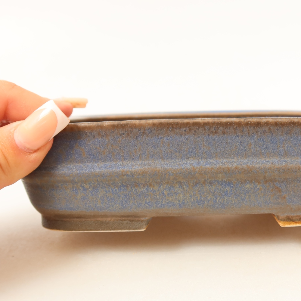 Ceramiczna miska do bonsai 17,5 x 13,5 x 4,5 cm, kolor niebieski
