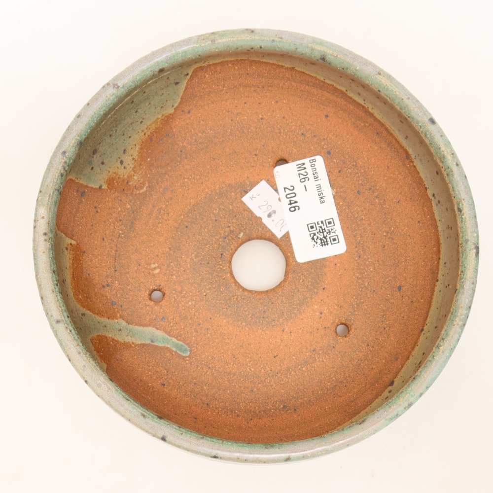 Ceramiczna miska do bonsai 14,5 x 14,5 x 5,5 cm, kolor zielony