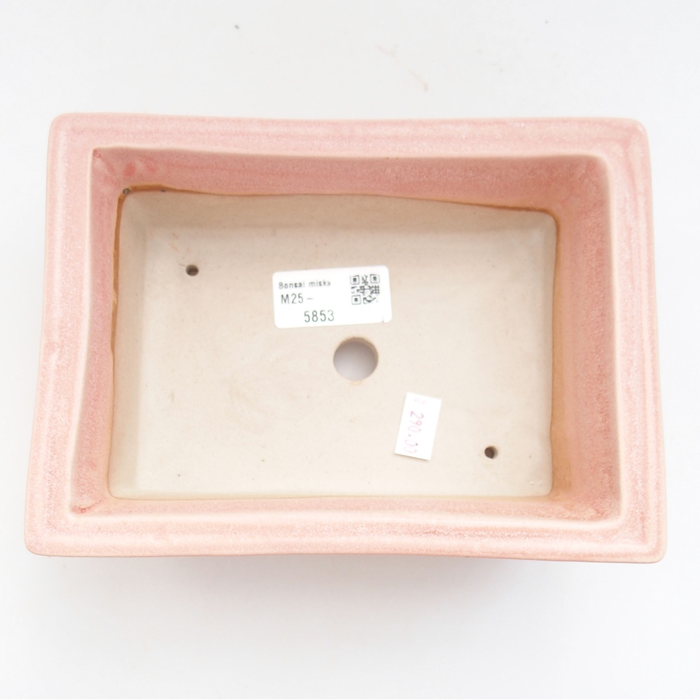 Ceramiczna miska bonsai 18,5 x 13 x 6,5 cm, kolor różowy