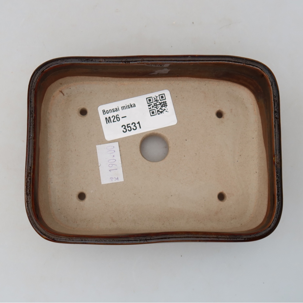 Ceramiczna miska do bonsai 12,5 x 9 x 3,5 cm, kolor brązowy