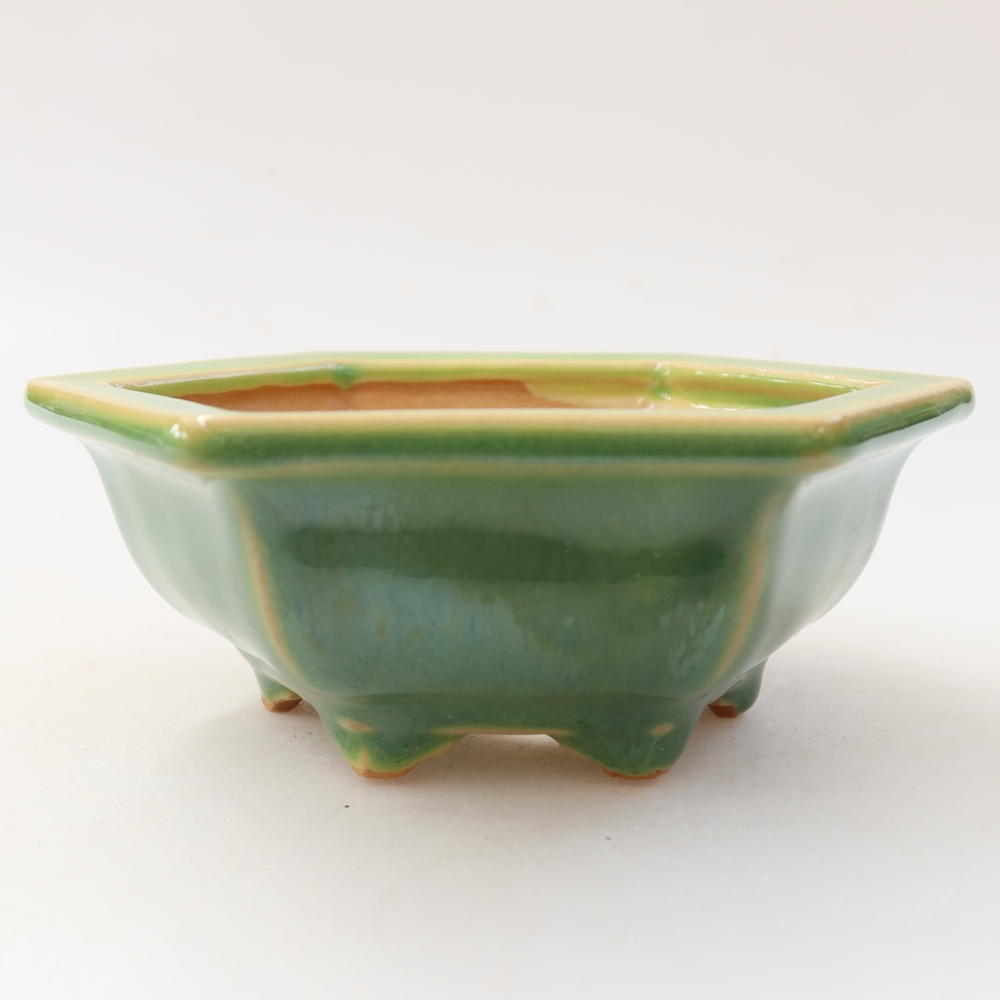 Ceramiczna miska do bonsai 12 x 10,5 x 4,5 cm, zielona