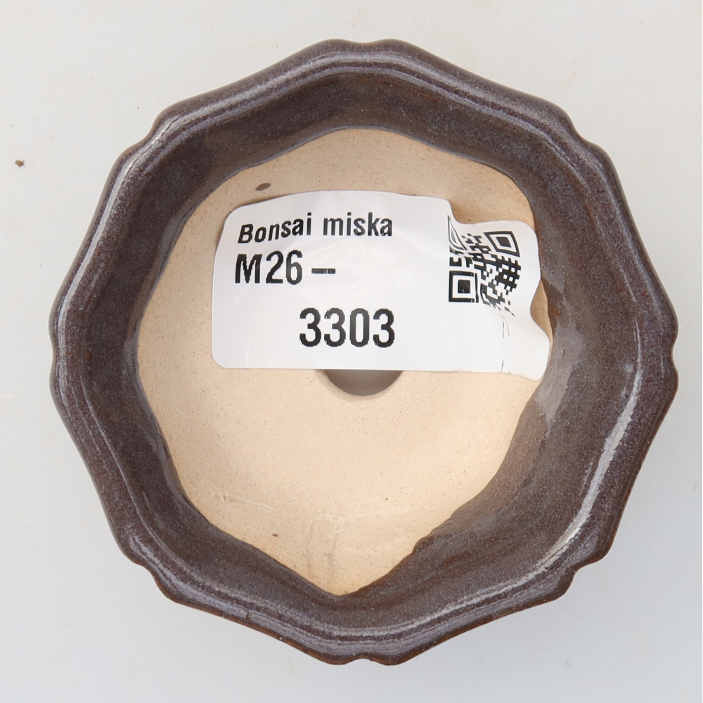 Ceramiczna miseczka do bonsai 6 x 6 x 2,5 cm, kolor szary