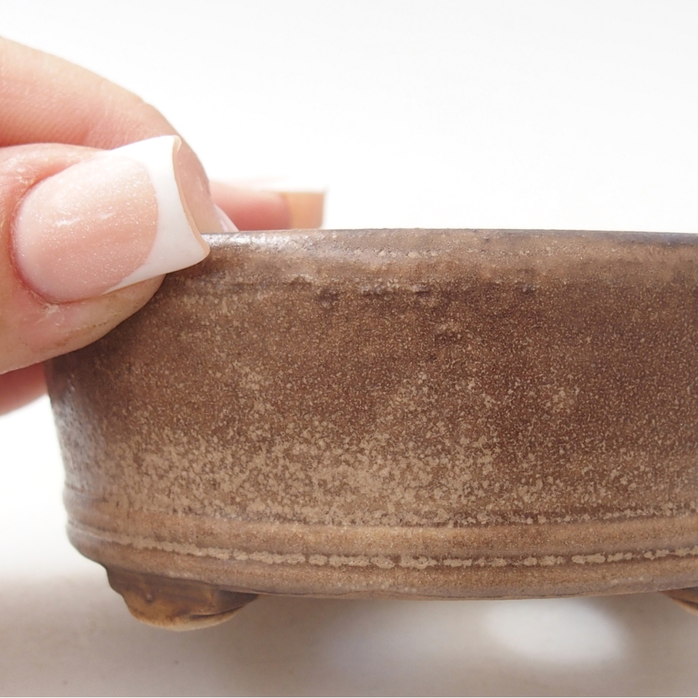 Ceramiczna miska na bonsai 9 x 9 x 3,5 cm, brązowa
