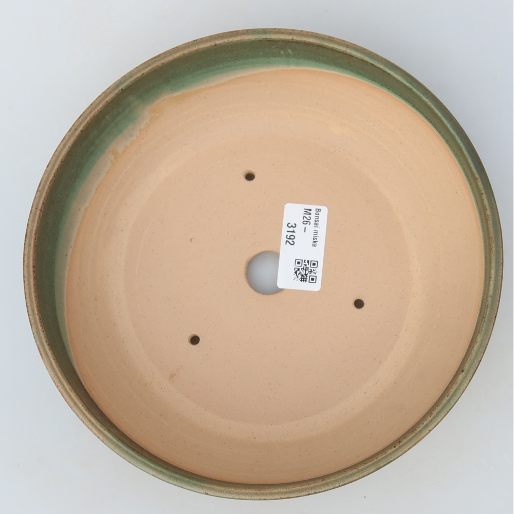 Ceramiczna miska na bonsai 19,5 x 19,5 x 5,5 cm, kolor zielony