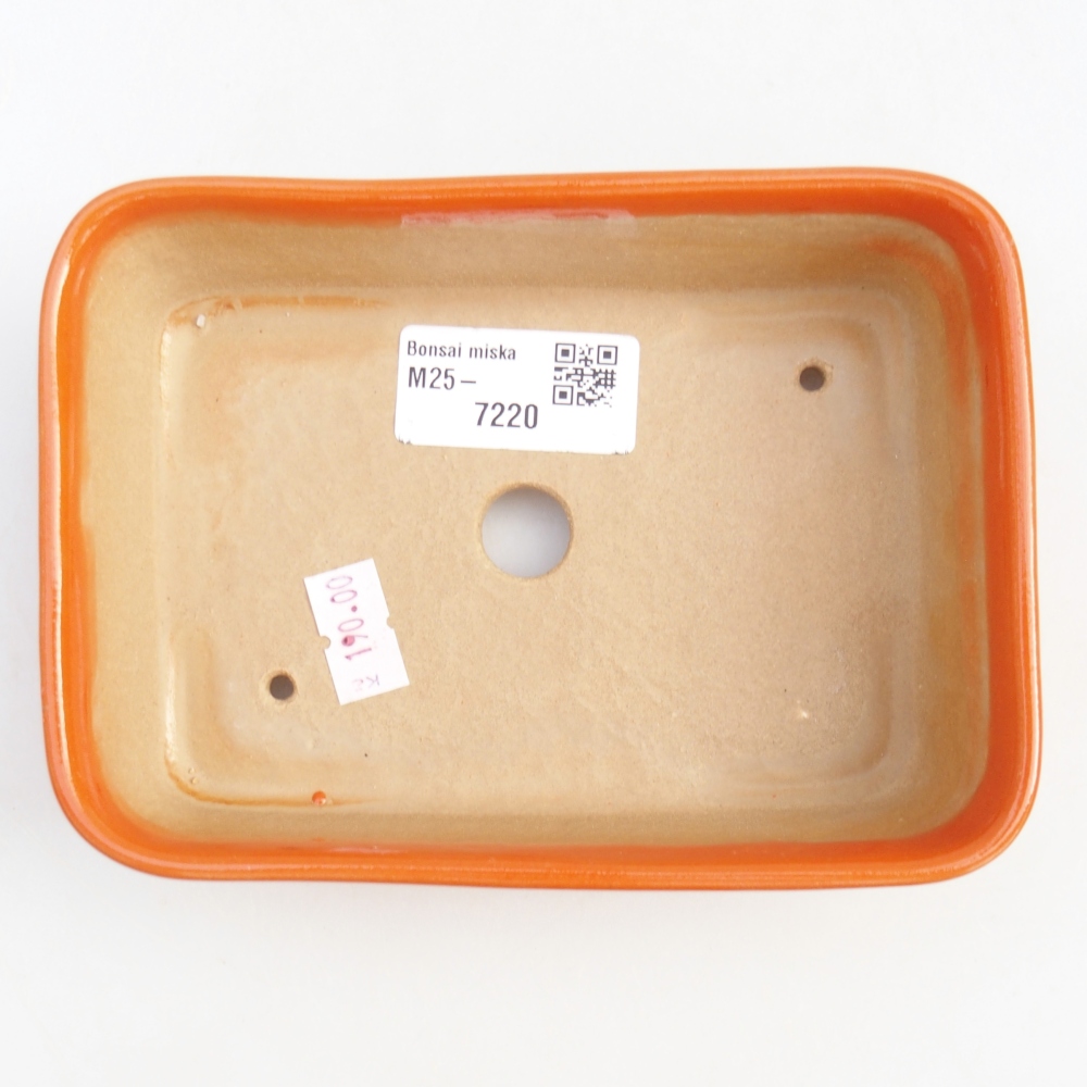 Ceramiczna miska do bonsai 14,5 x 10,5 x 4,5 cm, pomarańczowa