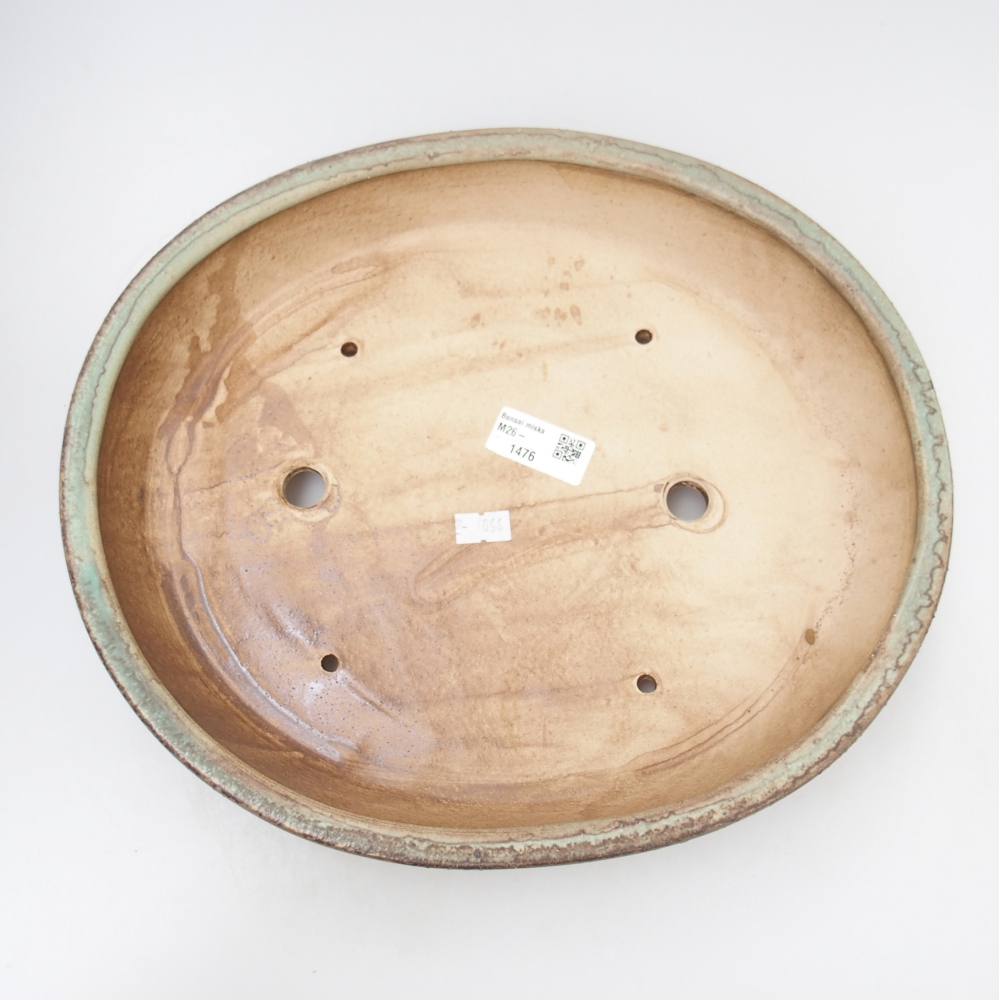 Ceramiczna miska do bonsai 31,5 x 27,5 x 6 cm, zielona