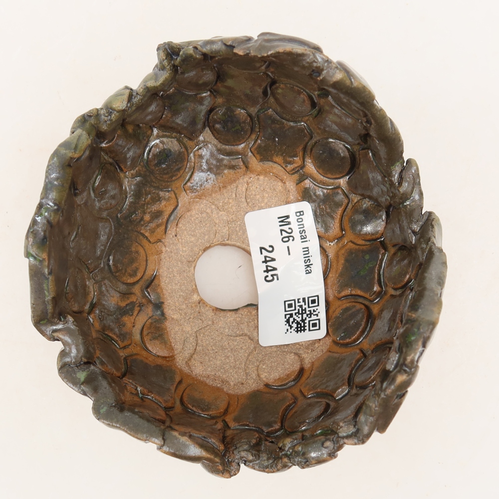 Ceramiczna skorupa  10,5 x 10 x 7,5 cm, kolor brązowo-zielony