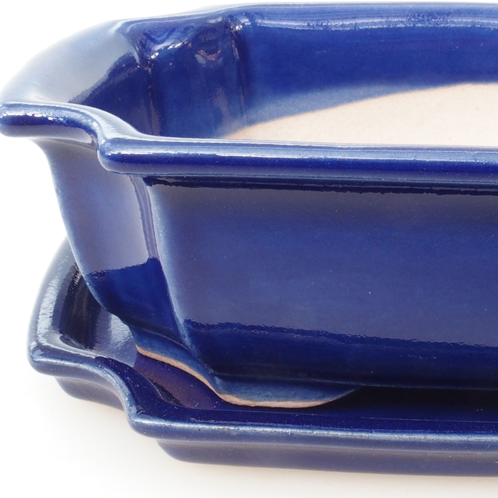 Bonsai bowl + spodek H01 - 12x9x5 cm