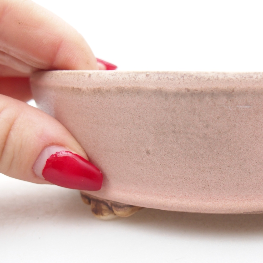 Ceramiczna miska do bonsai 13,5 x 13,5 x 4 cm, różowa