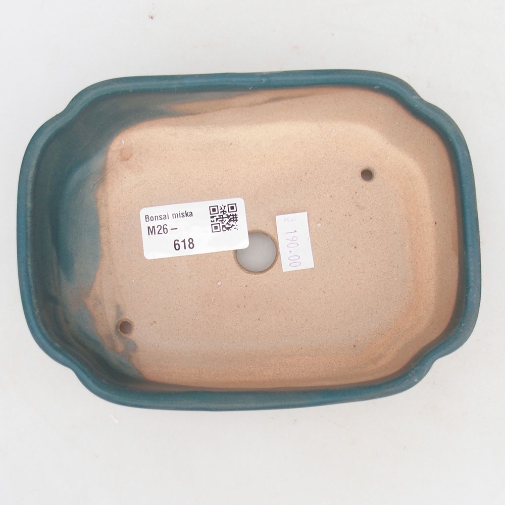 Ceramiczna miska do bonsai 16 x 11,5 x 4,5 cm, kolor niebieski