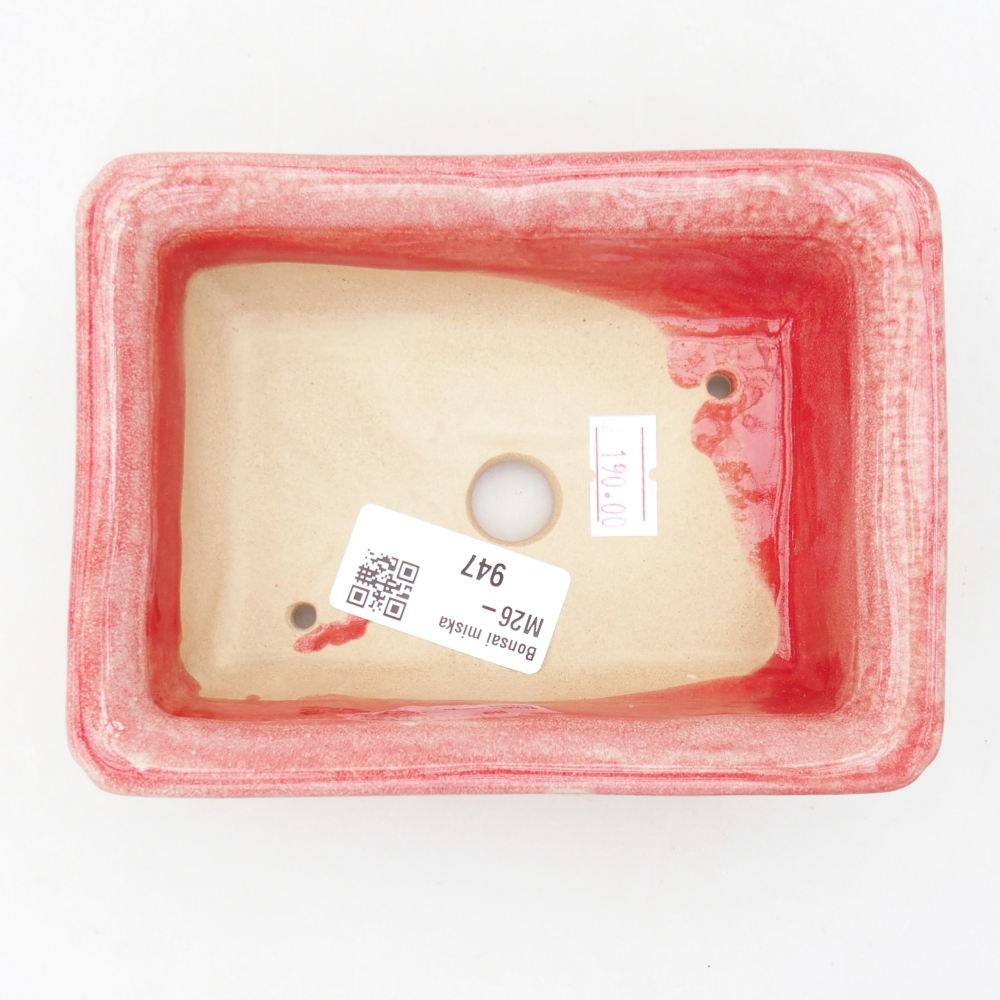 Ceramiczna miska do bonsai 13,5 x 10 x 4 cm, kolor czerwony