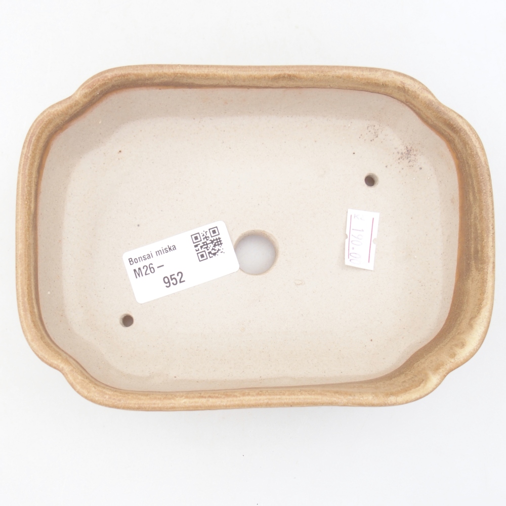 Ceramiczna miska do bonsai 15,5 x 11,5 x 4 cm, kolor beżowy