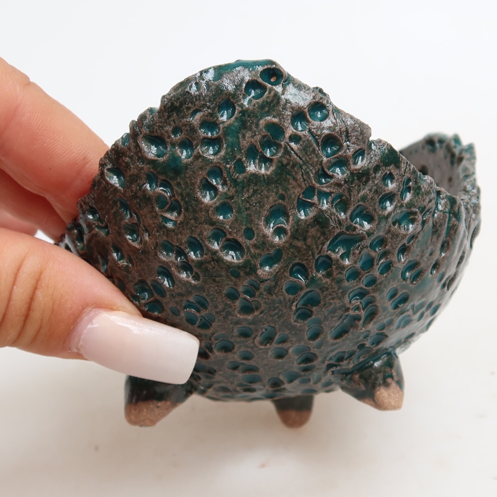 Ceramiczna skorupa  10 x 9,5 x 6,5 cm, kolor zielony