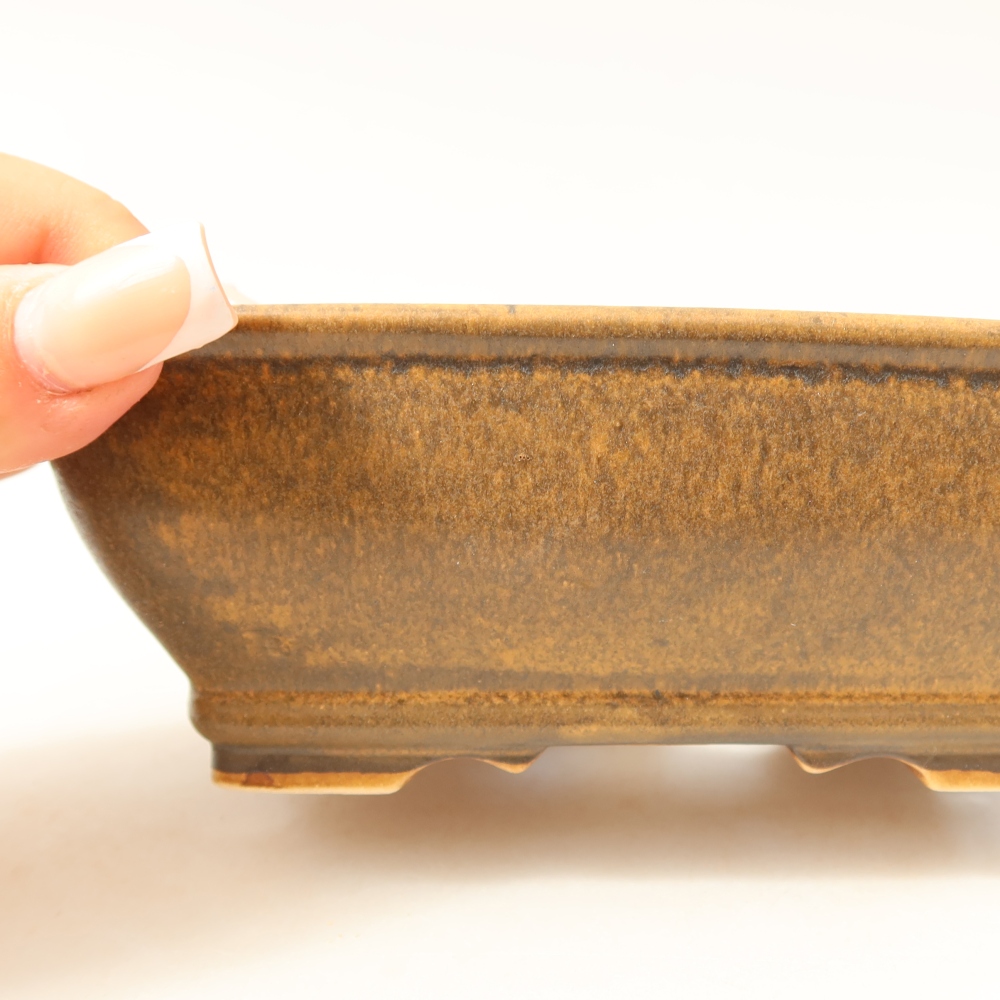 Ceramiczna miska do bonsai 15 x 12 x 5,5 cm, kolor brązowy