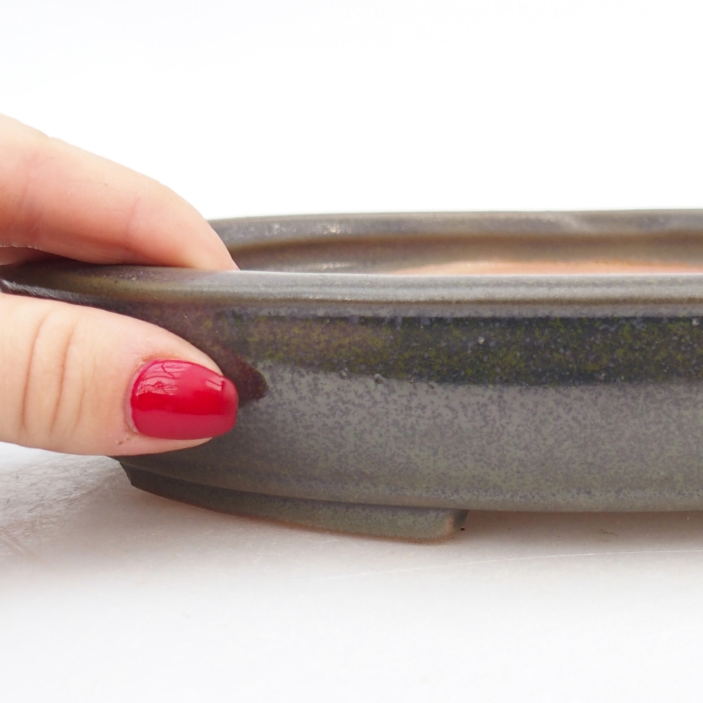 Ceramiczna miska na bonsai 24 x 20 x 4 cm, zielona