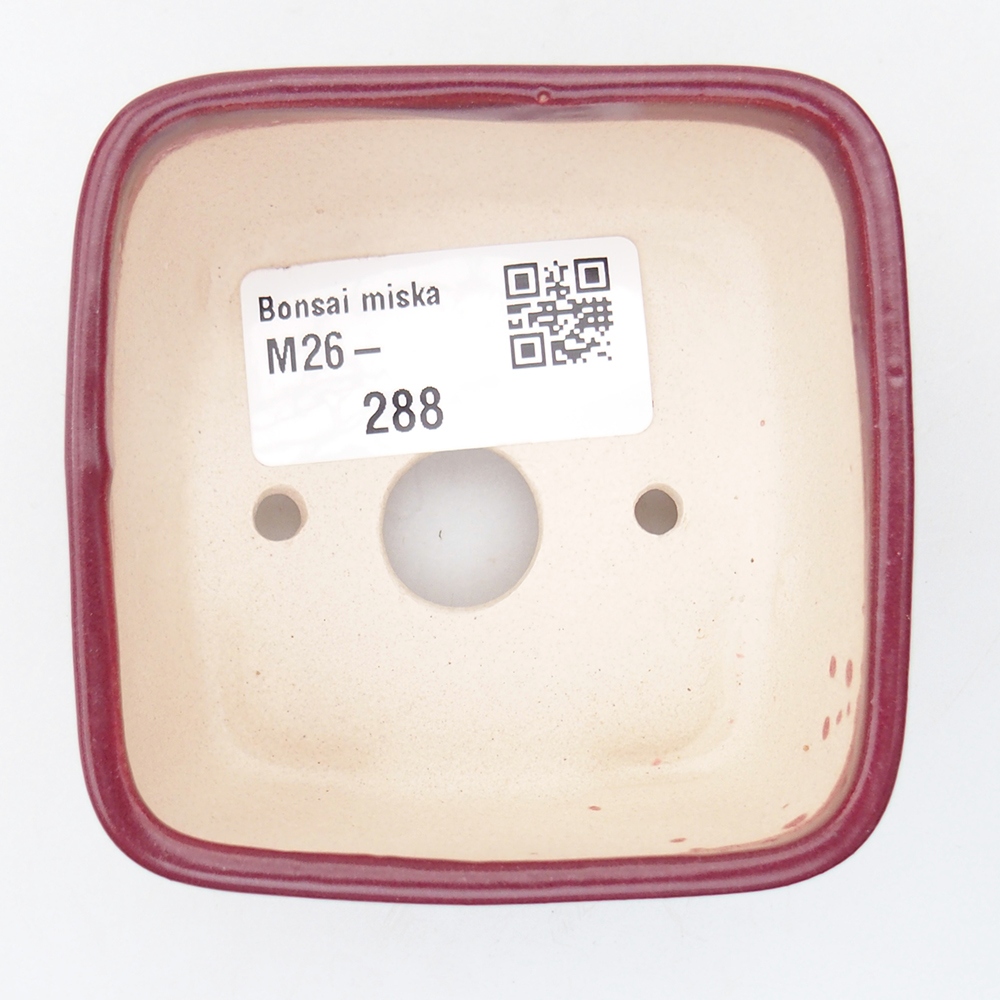 Mini miska do bonsai 7 x 7 x 4 cm, bordowa