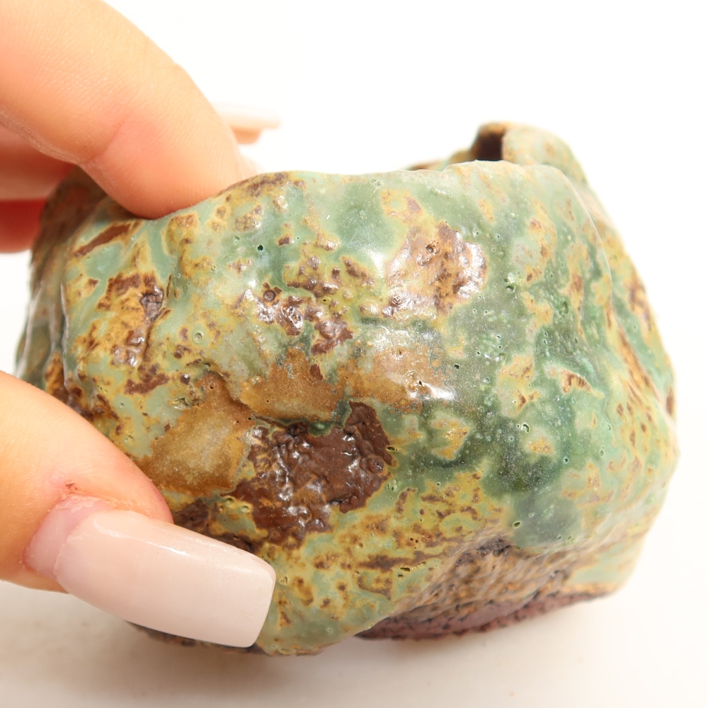 Ceramiczna skorupka  7,5 x 6,5 x 6,5 cm, kolor zielony