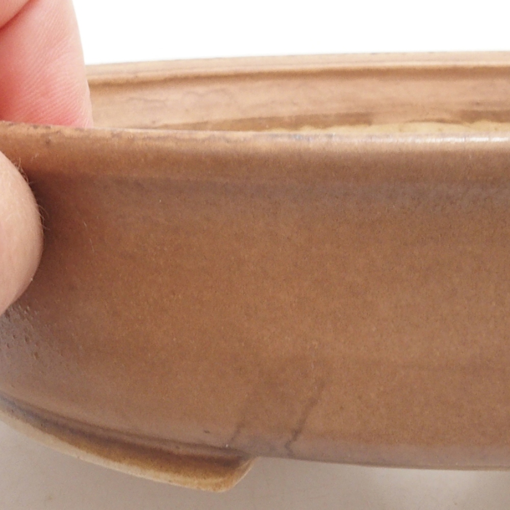 Ceramiczna miska do bonsai 17 x 15 x 4 cm, kolor brązowy
