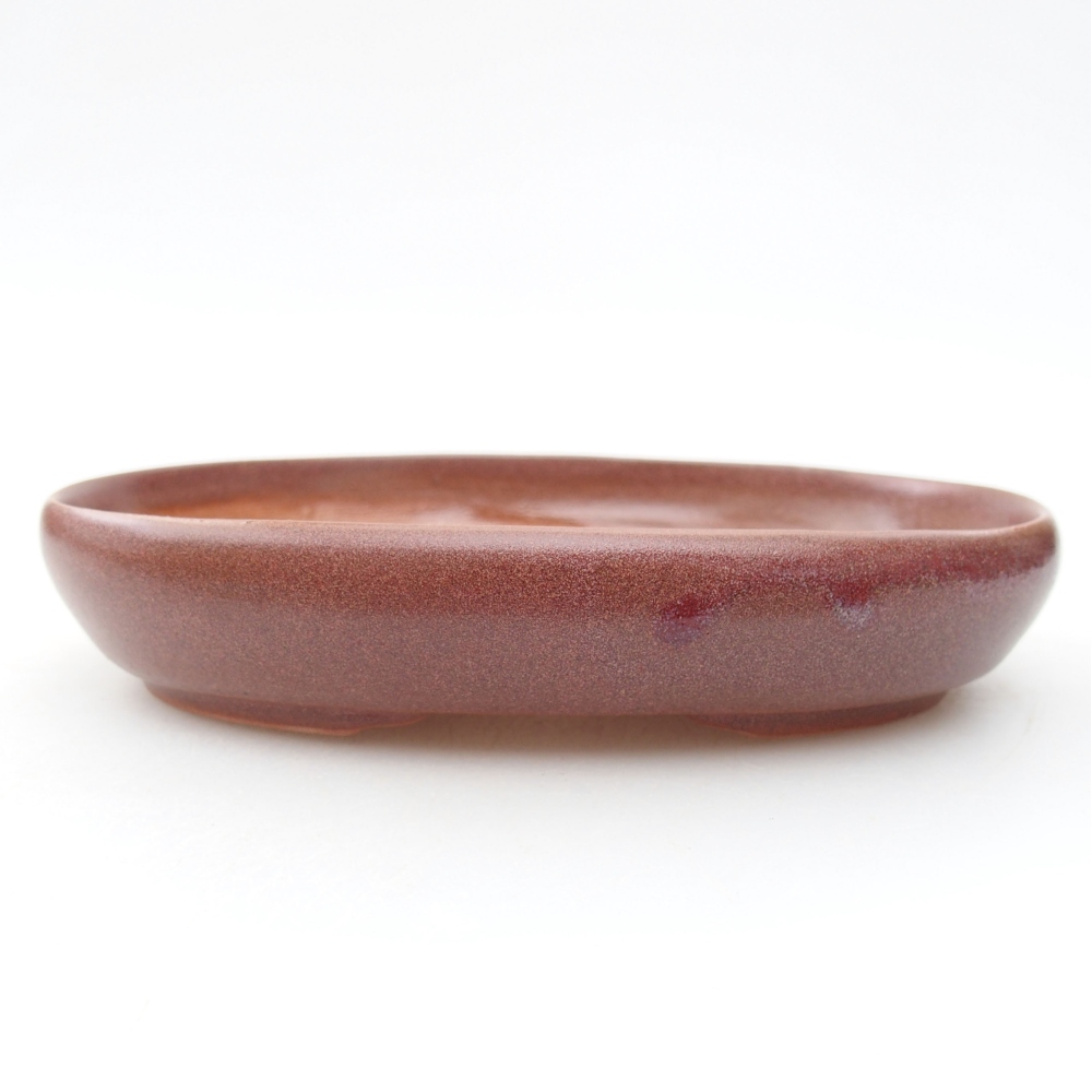 Ceramiczna miska bonsai 13 x 10 x 2,5 cm, kolor bordowy