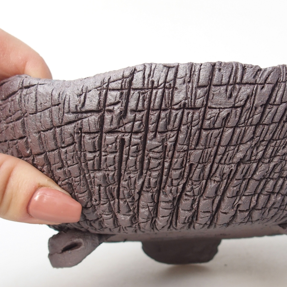 Ceramiczna miska do bonsai 17 x 16,5 x 6 cm, kolor metaliczny