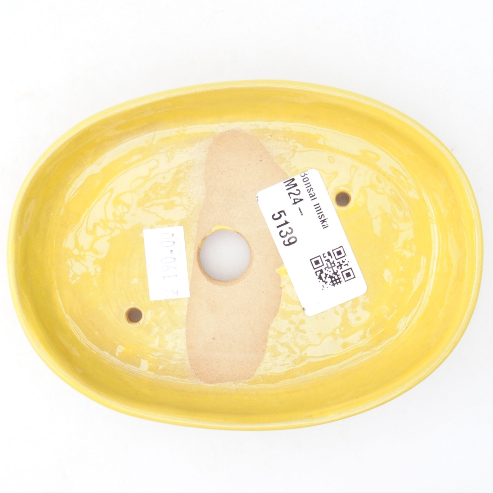 Ceramiczna miska bonsai 13 x 10 x 2,5 cm, kolor Żółty