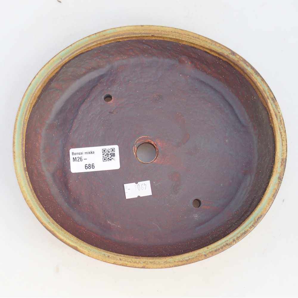 Ceramiczna miska do bonsai 21 x 19 x 4,5 cm, zielona