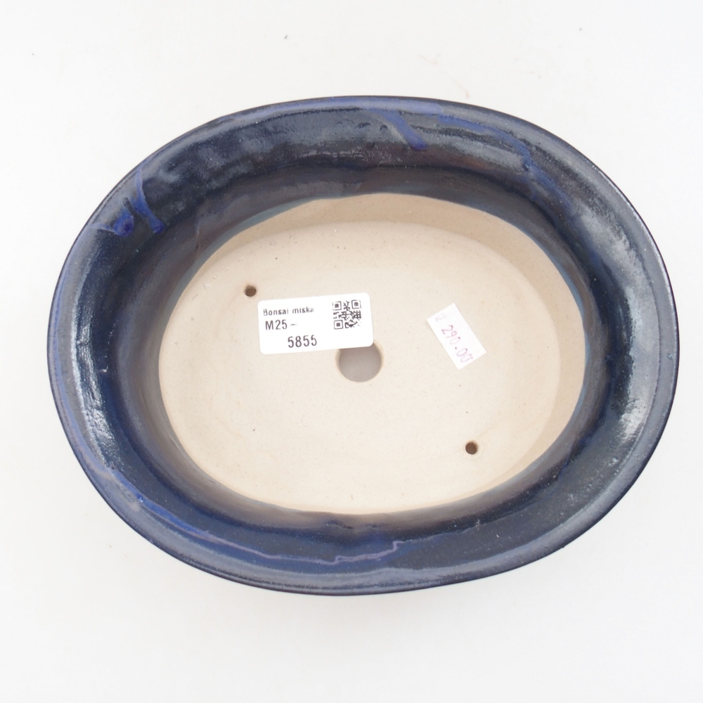Ceramiczna miska bonsai 19,5 x 16 x 6,5 cm, kolor niebieski