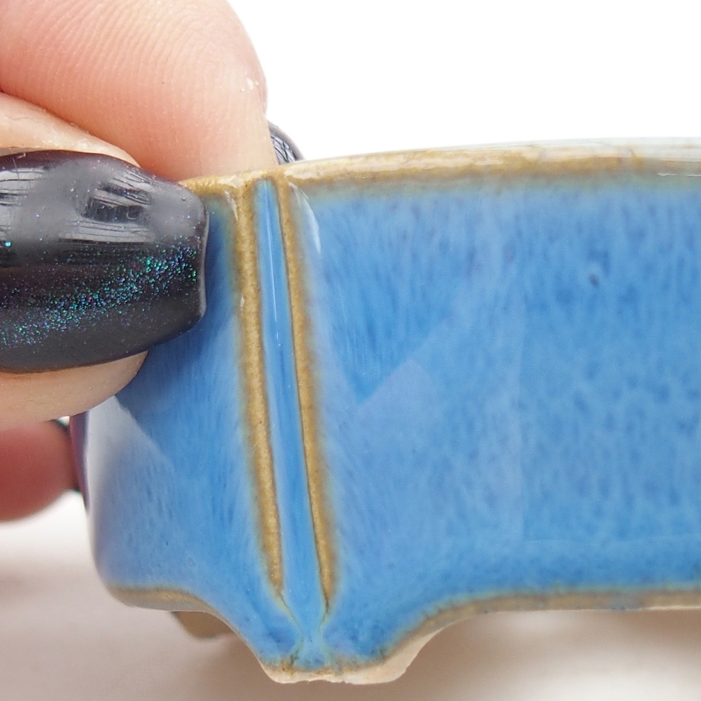 Mini miska do bonsai 6,5 x 6,5 x 2,5 cm, kolor niebieski