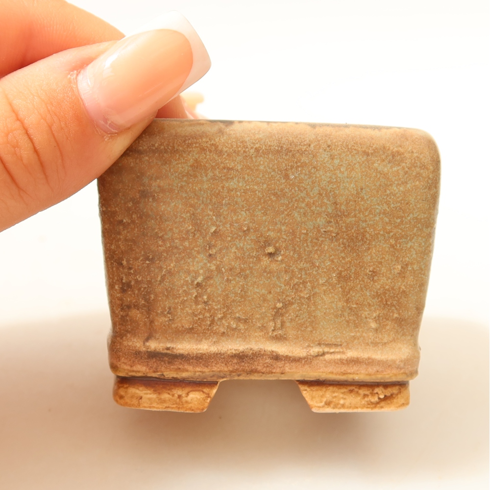 Ceramiczna miska do bonsai 6 x 6 x 4,5 cm, zielona
