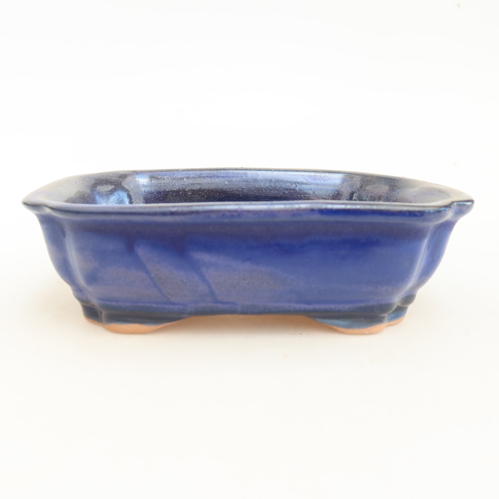 Ceramiczna miska do bonsai 15,5 x 12 x 4,5 cm, kolor niebieski