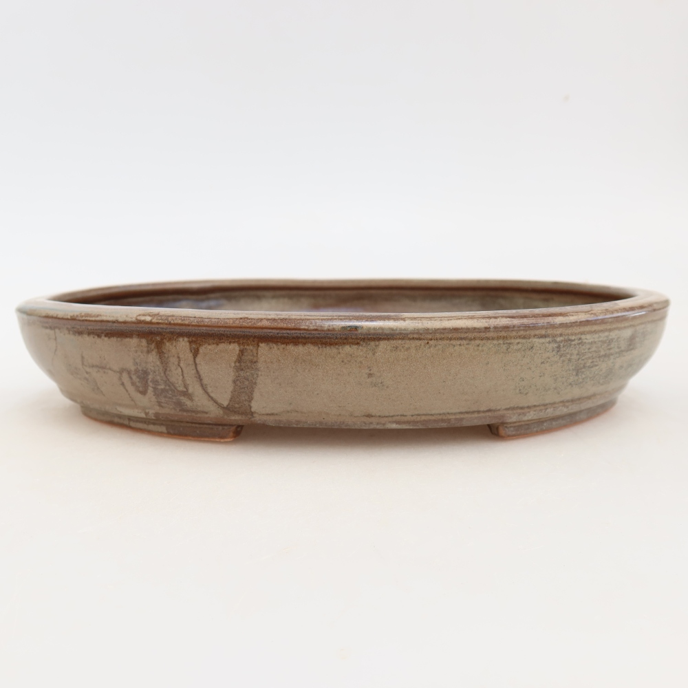 Ceramiczna miska na bonsai 24,5 x 20 x 4 cm, brązowa