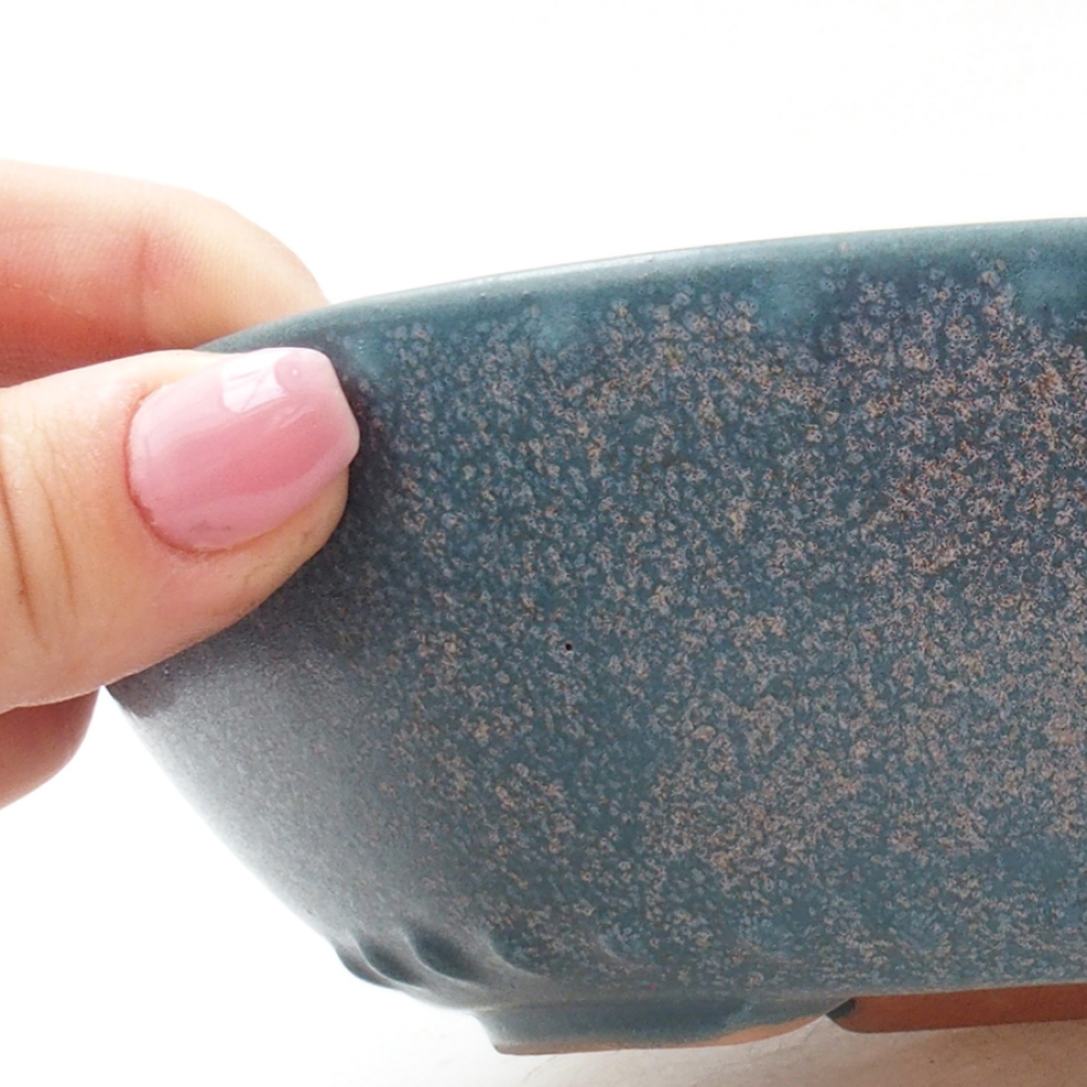Ceramiczna miska bonsai 17,5 x 17,5 x 5 cm, kolor niebieski
