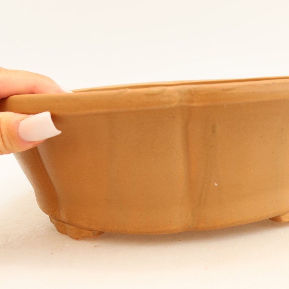 Ceramiczna miska na bonsai 26 x 26 x 8 cm, brązowa