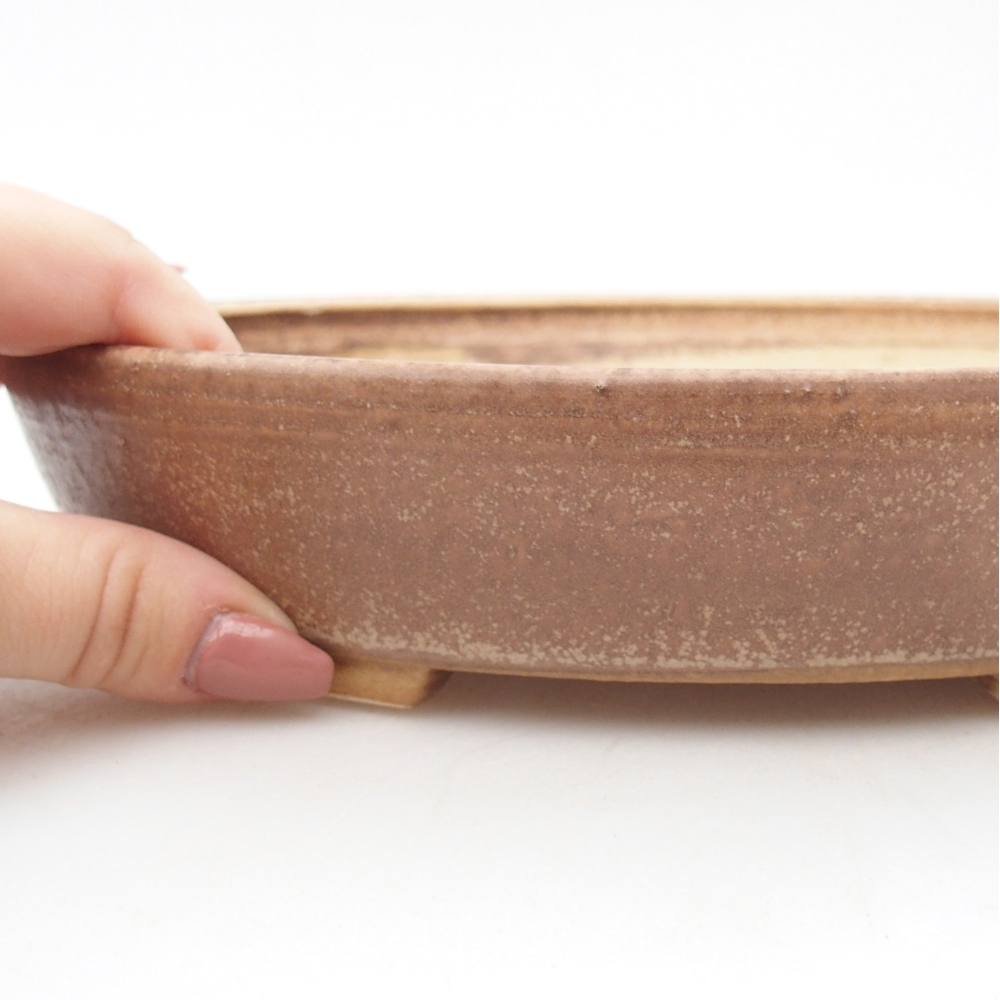 Ceramiczna miska do bonsai 22,5 x 20 x 4,5 cm, różowa